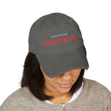 Exhausted American Distressed Dad Hat
