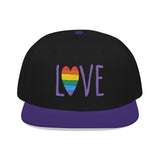 LOVE Rainbow Embroidered Snapback Hat