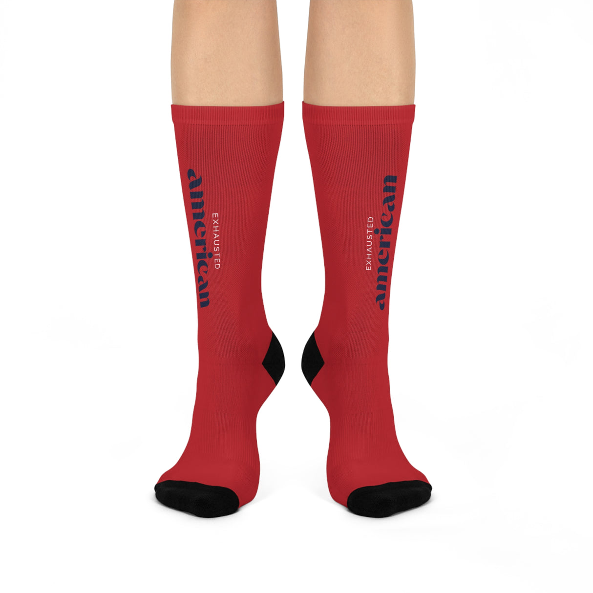Exhausted American Cushioned Crew Socks - Comfortable Everyday Wear