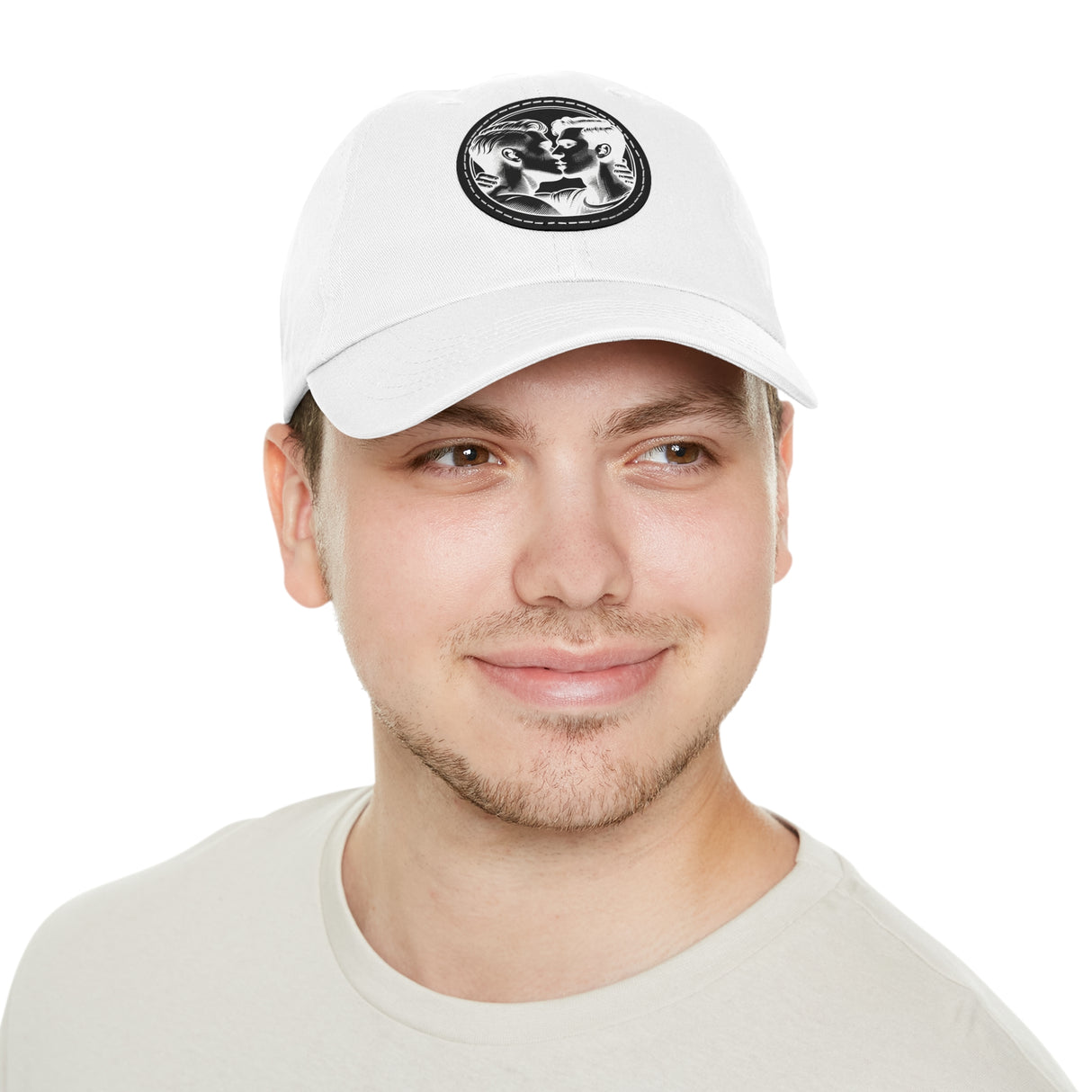 Close Enough to Breathe Dad Hat with Faux Leather Patch