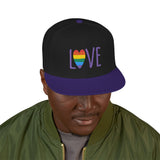 LOVE Rainbow Embroidered Snapback Hat