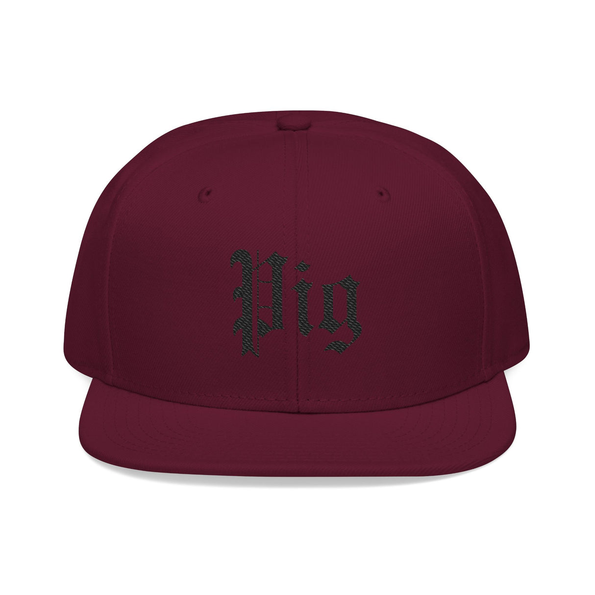 Pig Embroidered Snapback Hat