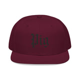 Pig Embroidered Snapback Hat