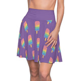 Purple Melting Point Women's Skater Skirt - Playful Summer Fashion