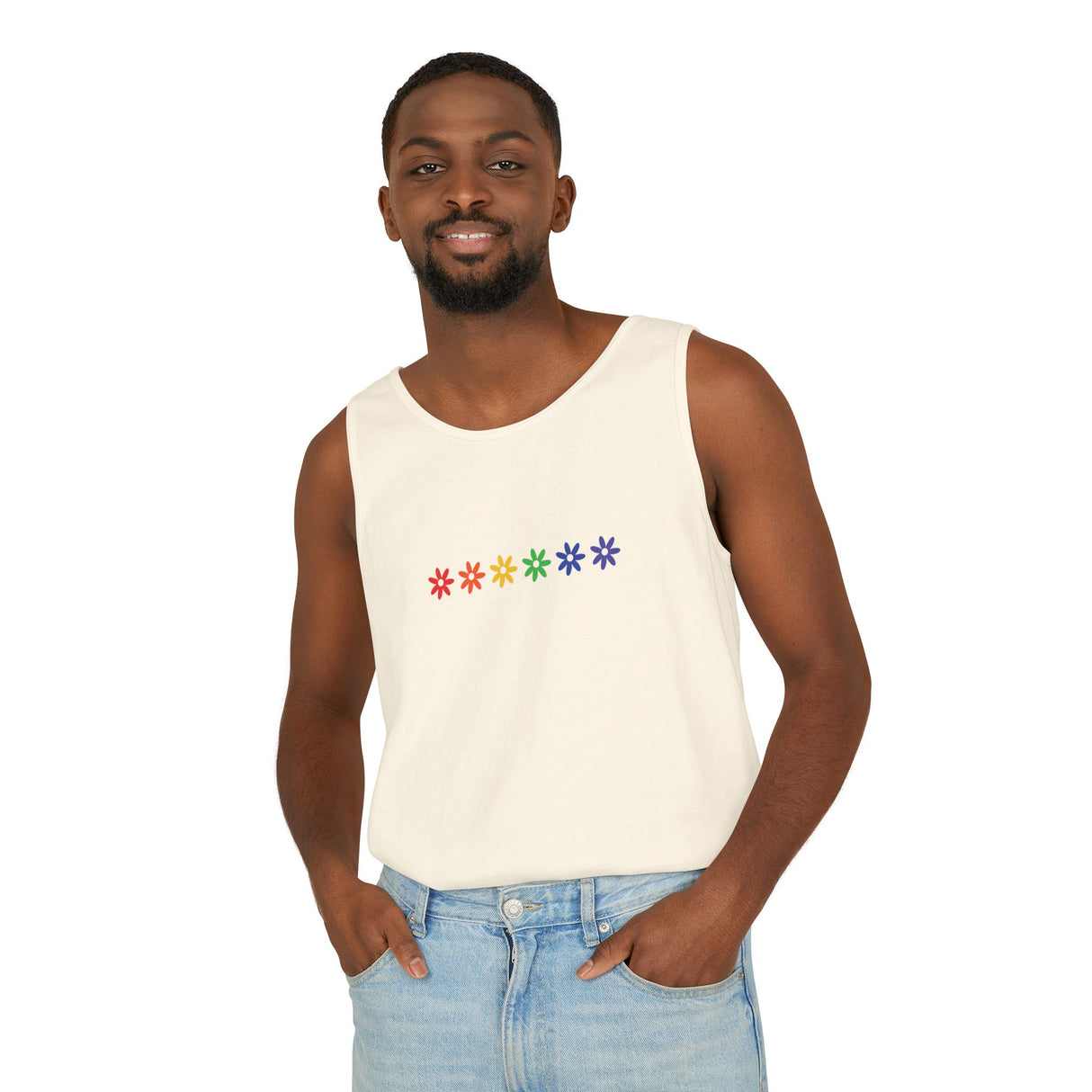 Rainbow Flowers Tee – Faded Florals, Loud Pride