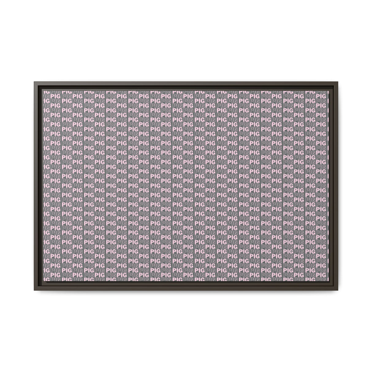 Framed Wall Art - Pink Pig Pattern Design, Modern Home Decor, Fun Kitchen Wall Art