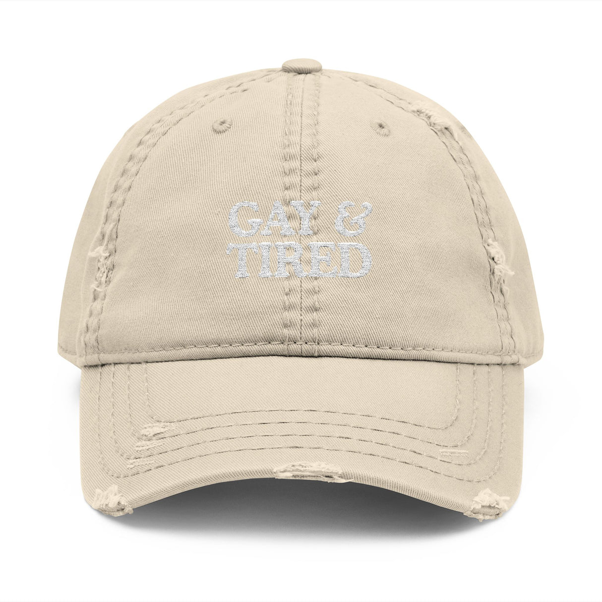 Gay & Tired Distressed Dad Hat