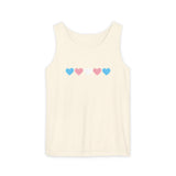 Trans Rainbow Brushstrokes Heavyweight Tank – Washed Feel, Worn With Pride