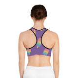 Purple Melting Point Sports Bra - Fun & Vibrant Summer Activewear