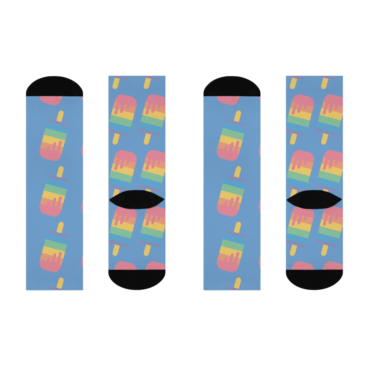 Colorful Ice Cream Cone Cushioned Crew Socks - Fun Summer Vibe