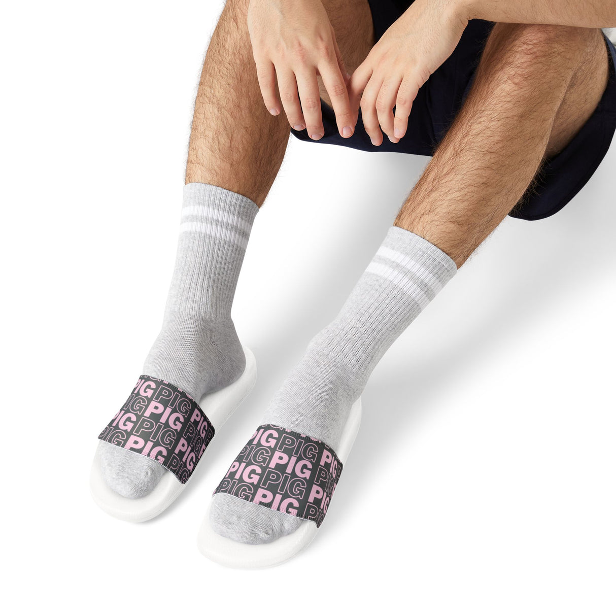 Pig Pattern Men's Sandals with Design – Perfect for Summer Outings
