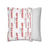 Exhausted American Square Pillowcase, Cozy Home Decor, Living Room Accent, Gift for Friends, Inspirational Decor