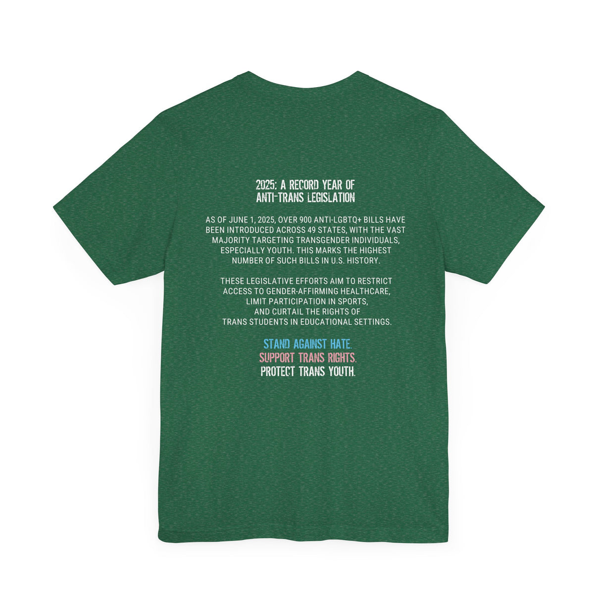 2025 Protect Trans Youth Lightweight Tee – Soft Fit, Urgent Message