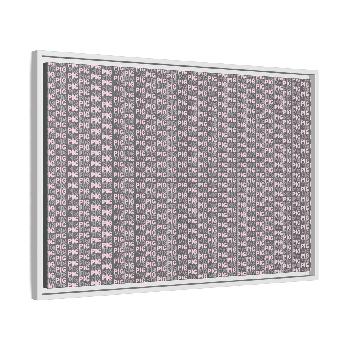 Framed Wall Art - Pink Pig Pattern Design, Modern Home Decor, Fun Kitchen Wall Art