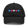Trans Rainbow Distressed Dad Hat – Soft Fade, Strong Signal