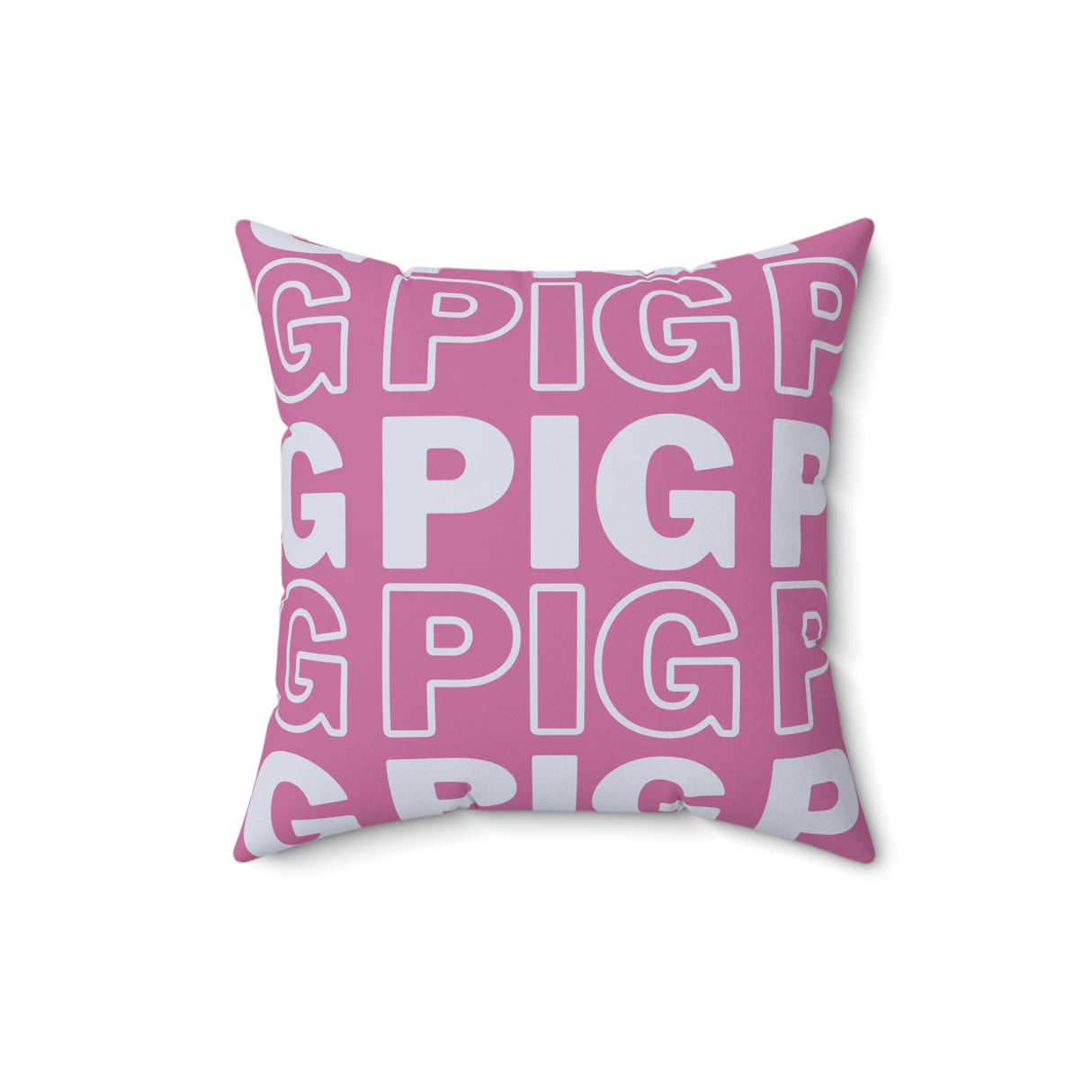 Pig White Spun Polyester Square Pillow - Modern Decor for Stylish Spaces