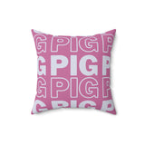 Pig White Spun Polyester Square Pillow - Modern Decor for Stylish Spaces