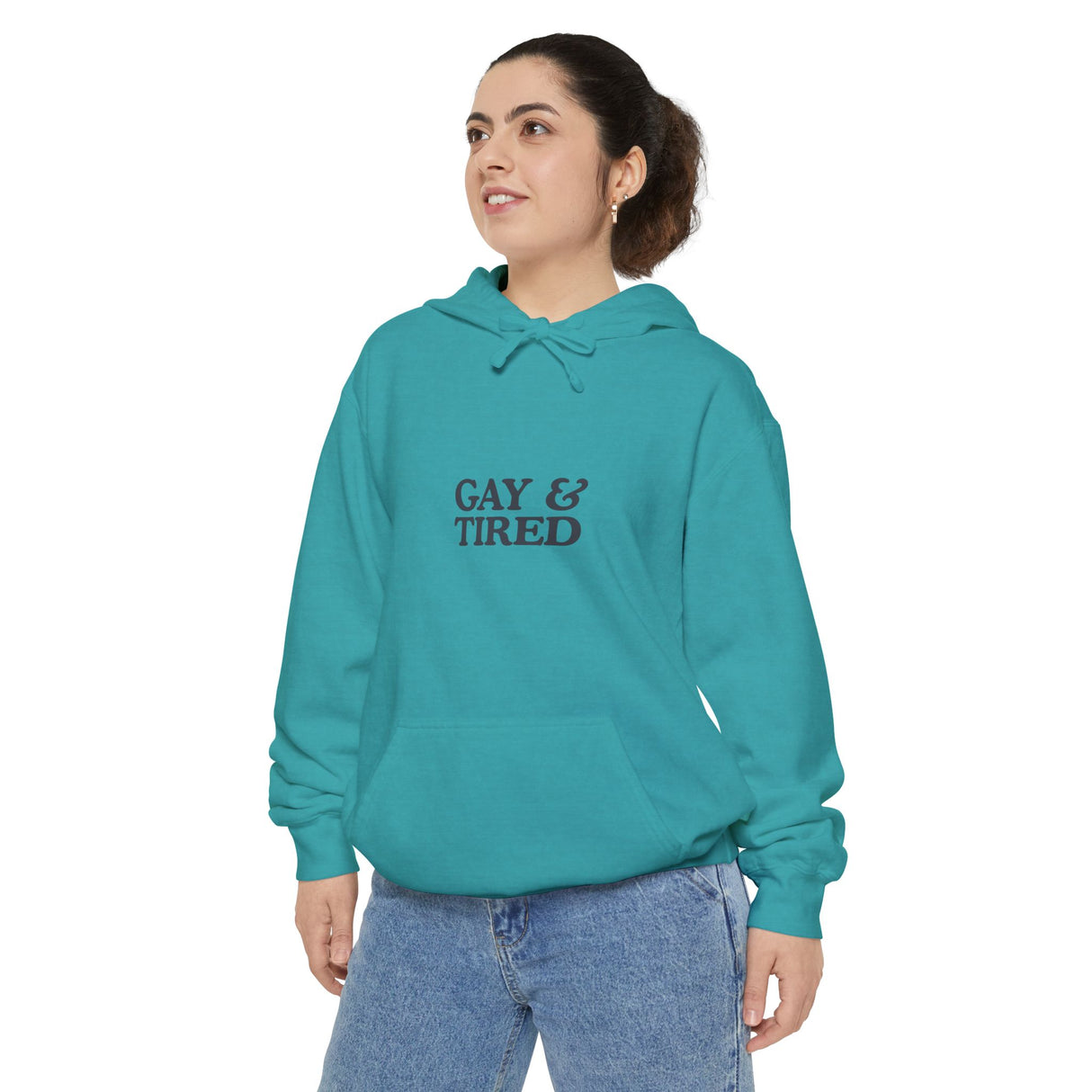 Gay & Tired Unisex Garment-Dyed Hoodie - Casual Comfort for Everyday Wear