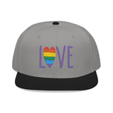 LOVE Rainbow Embroidered Snapback Hat