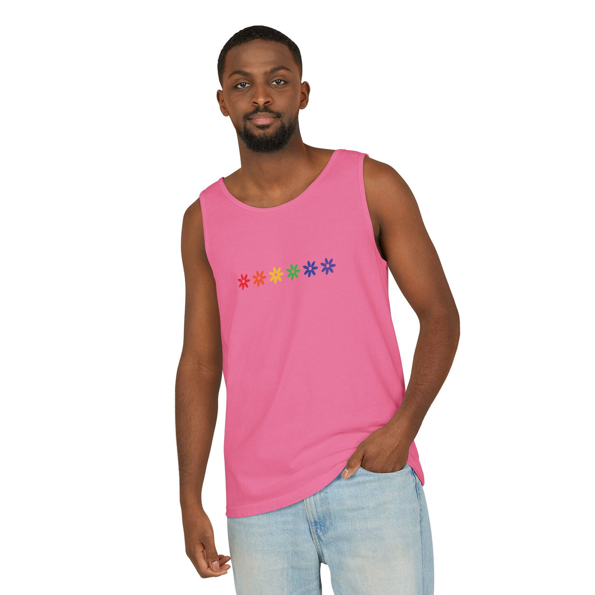 Rainbow Flowers Tee – Faded Florals, Loud Pride