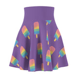 Purple Melting Point Women's Skater Skirt - Playful Summer Fashion
