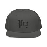 Pig Embroidered Snapback Hat