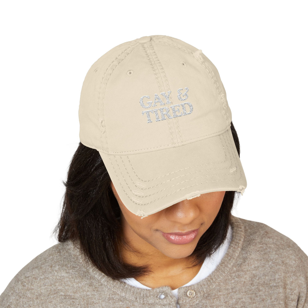 Gay & Tired Distressed Dad Hat