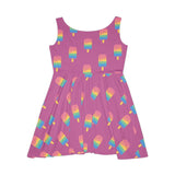 Pink Melting Point Skater Dress, Summer Vibes Dress, Casual Party Dress, Cute Ice Cream Dress, Vacation Outfit