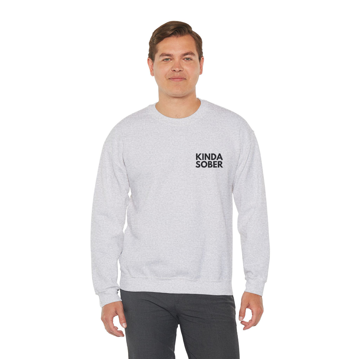 Kinda Sober Embroidered Sweatshirt - Mostly Clear-Headed, Always Cozy