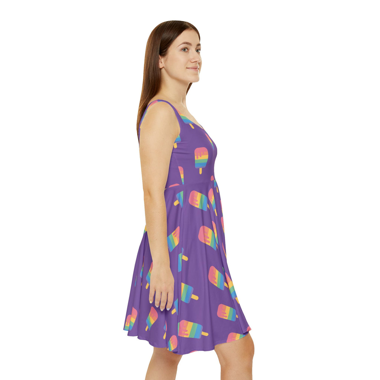 Copy of Melting Point Skater Dress, Summer Vibes Dress, Casual Party Dress, Cute Ice Cream Dress, Vacation Outfit