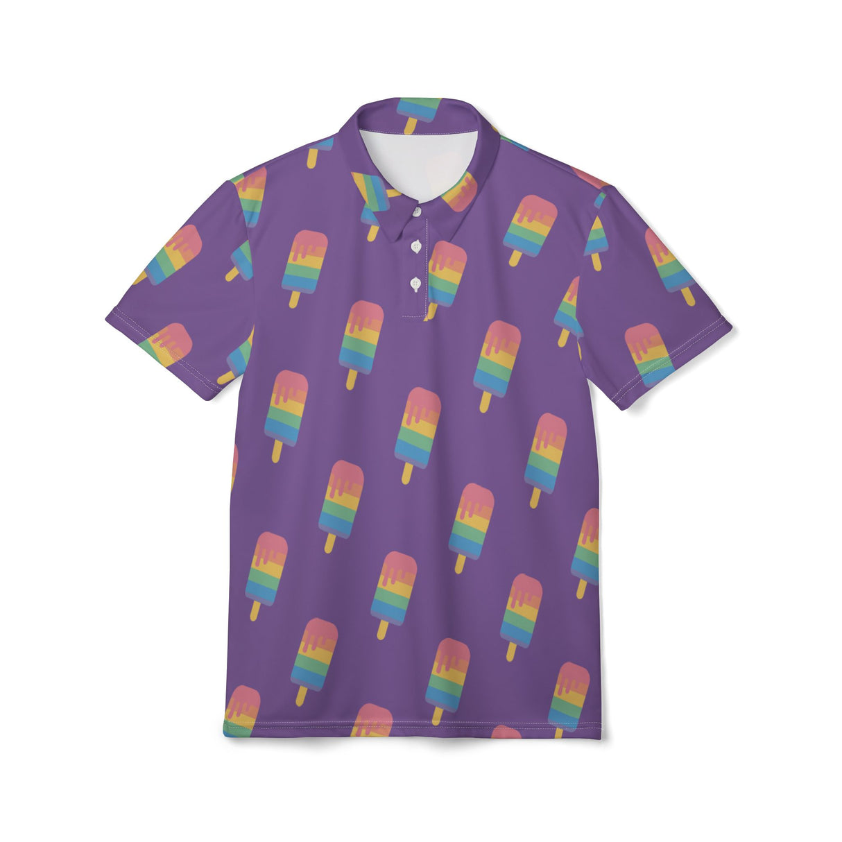 Purple Colorful Popsicle Pattern Unisex Polo Shirt - Summer Vibes