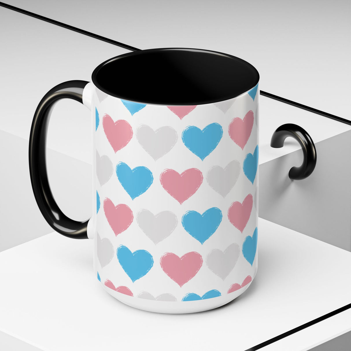 Trans Rainbow Brushstrokes Accent Mug – Gentle Start, Bold Sip
