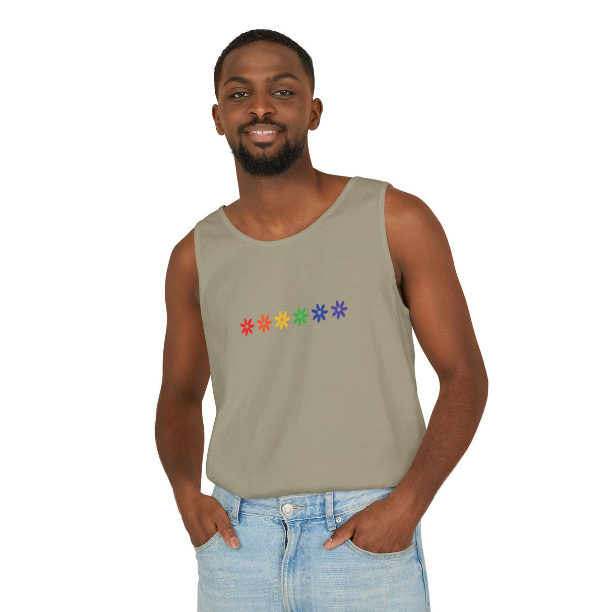 Rainbow Flowers Tee – Faded Florals, Loud Pride