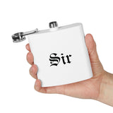 Sir Elegant Stainless Steel Flask - Inscription, Groomsmen Gift, Personalized Drinking Accessory, Classic Party Favor, Wedding Keepsake