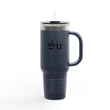 Sir Insulated Travel Mug - 40oz Red Tumbler for On-the-Go Coffee Lovers
