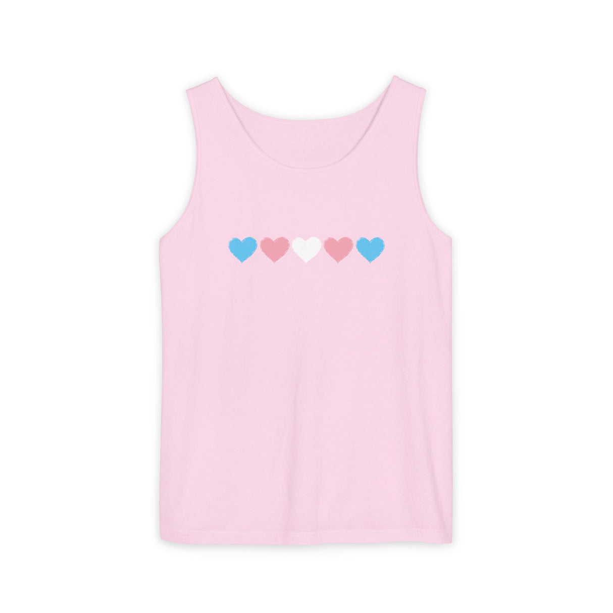 Trans Rainbow Brushstrokes Heavyweight Tank – Washed Feel, Worn With Pride