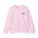 LOVE Rainbow Heart Embroidered Crewneck Sweatshirt