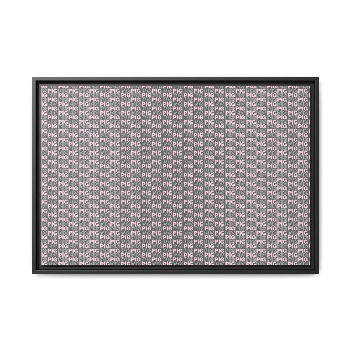 Framed Wall Art - Pink Pig Pattern Design, Modern Home Decor, Fun Kitchen Wall Art