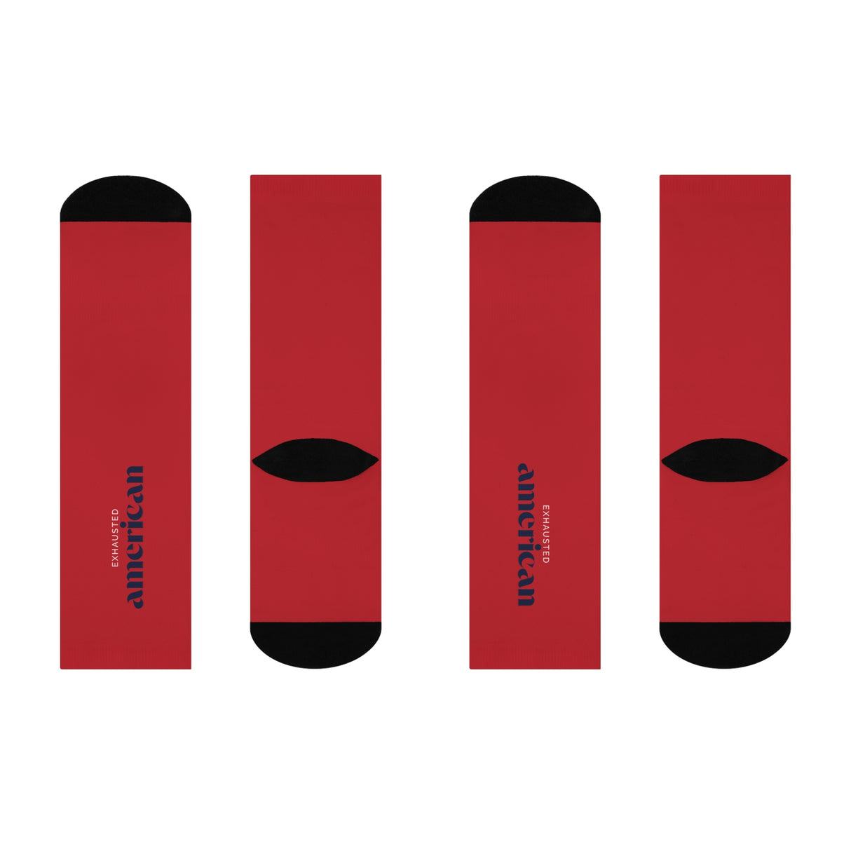 Exhausted American Cushioned Crew Socks - Comfortable Everyday Wear