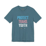 2025 Protect Trans Youth Lightweight Tee – Soft Fit, Urgent Message