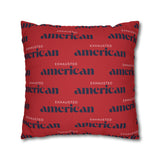 Copy of Exhausted American Square Pillowcase, Cozy Home Decor, Living Room Accent, Gift for Friends, Inspirational Decor