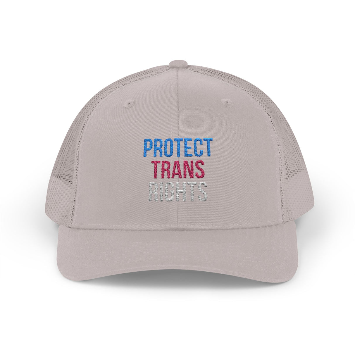 Protect Trans Rights 2025 Trucker Hat – Mesh Back, Solid Message