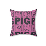 Pig Spun Polyester Square Pillow - Modern Decor for Stylish Spaces