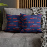 Copy of Exhausted American Square Pillowcase, Cozy Home Decor, Living Room Accent, Gift for Friends, Inspirational Decor
