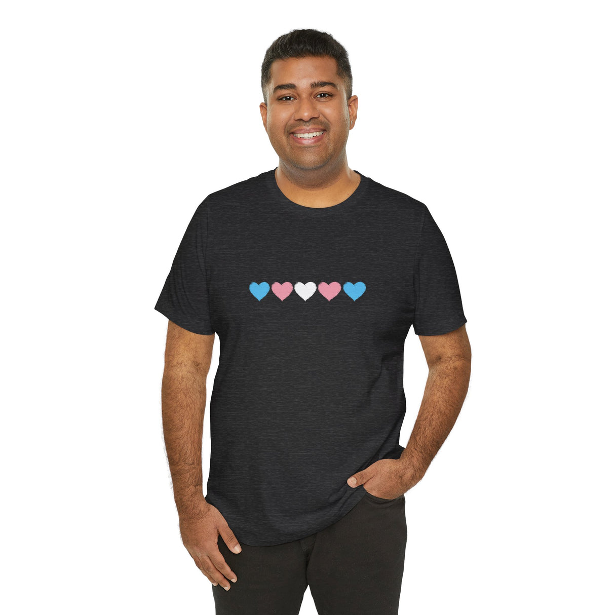 Trans Rainbow Brushstrokes Lightweight Tee – Soft Feel, Strong Message