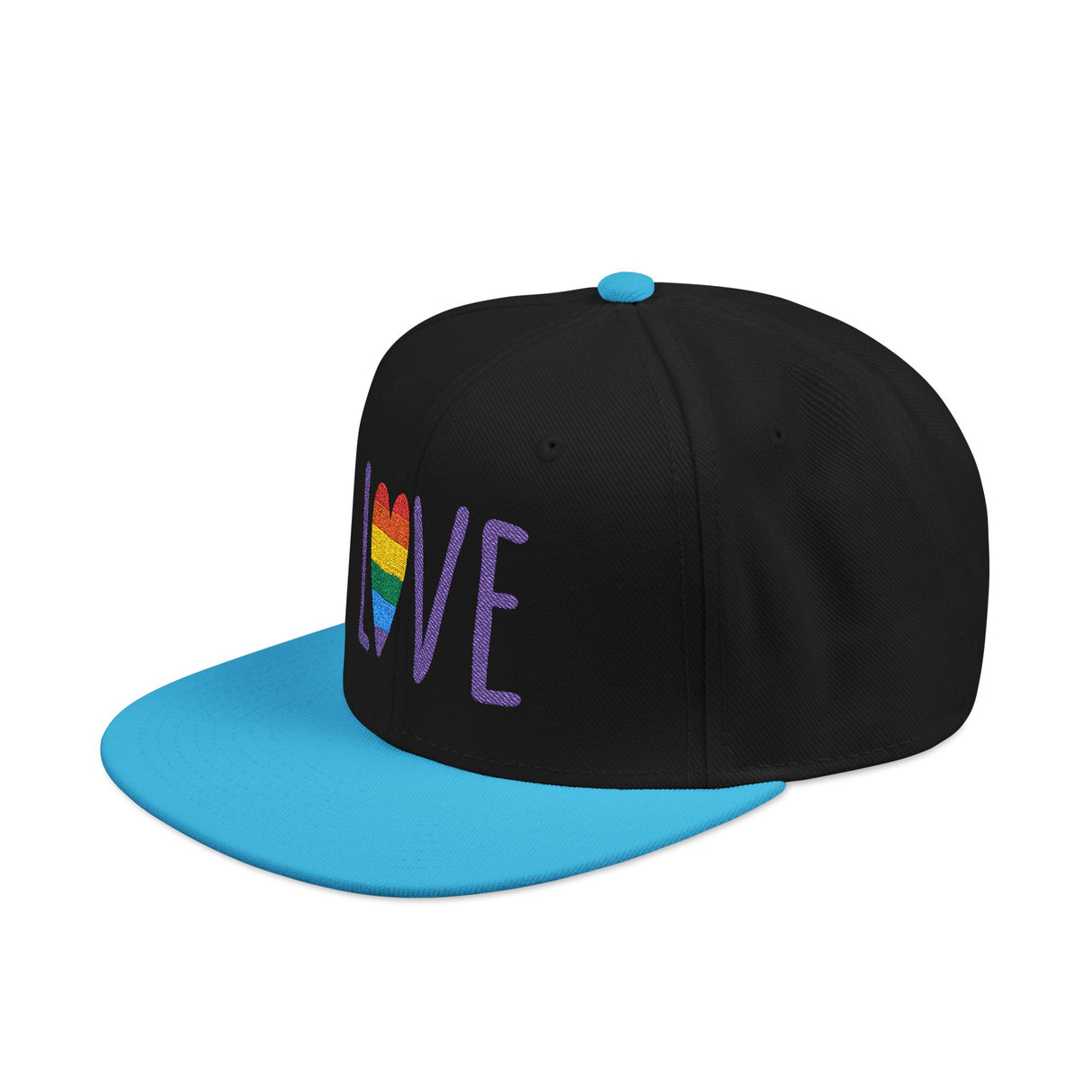 LOVE Rainbow Embroidered Snapback Hat