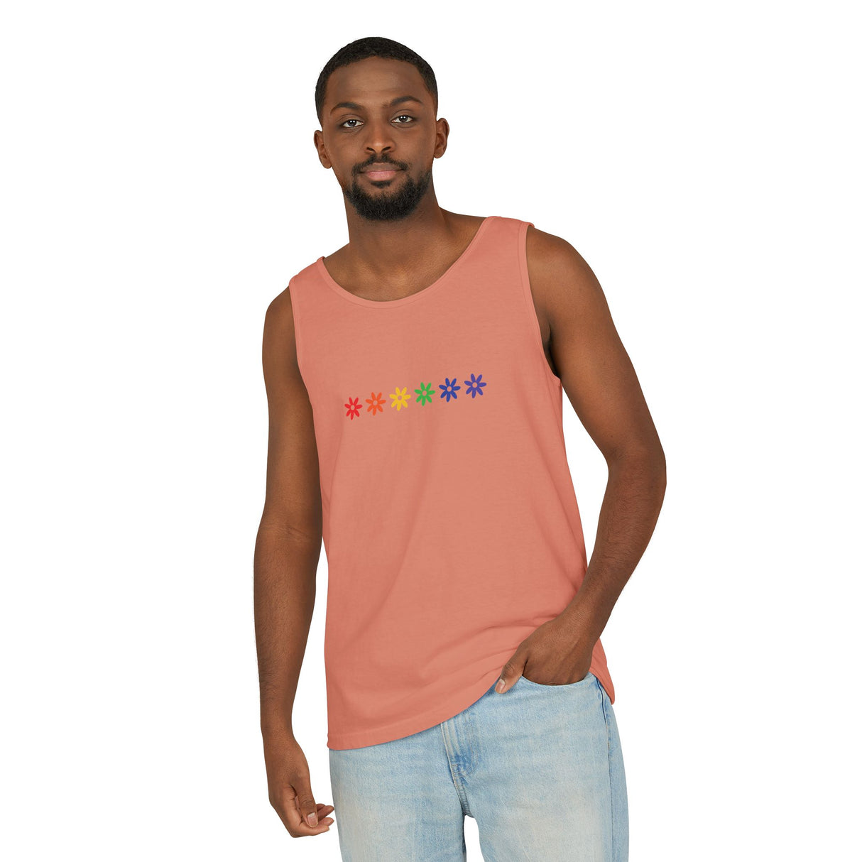 Rainbow Flowers Tee – Faded Florals, Loud Pride