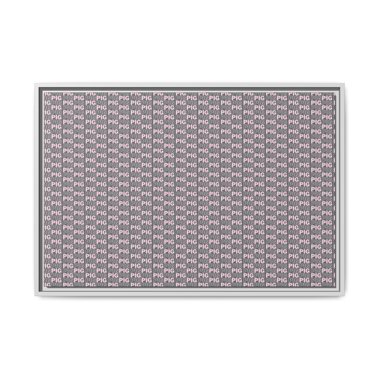 Framed Wall Art - Pink Pig Pattern Design, Modern Home Decor, Fun Kitchen Wall Art