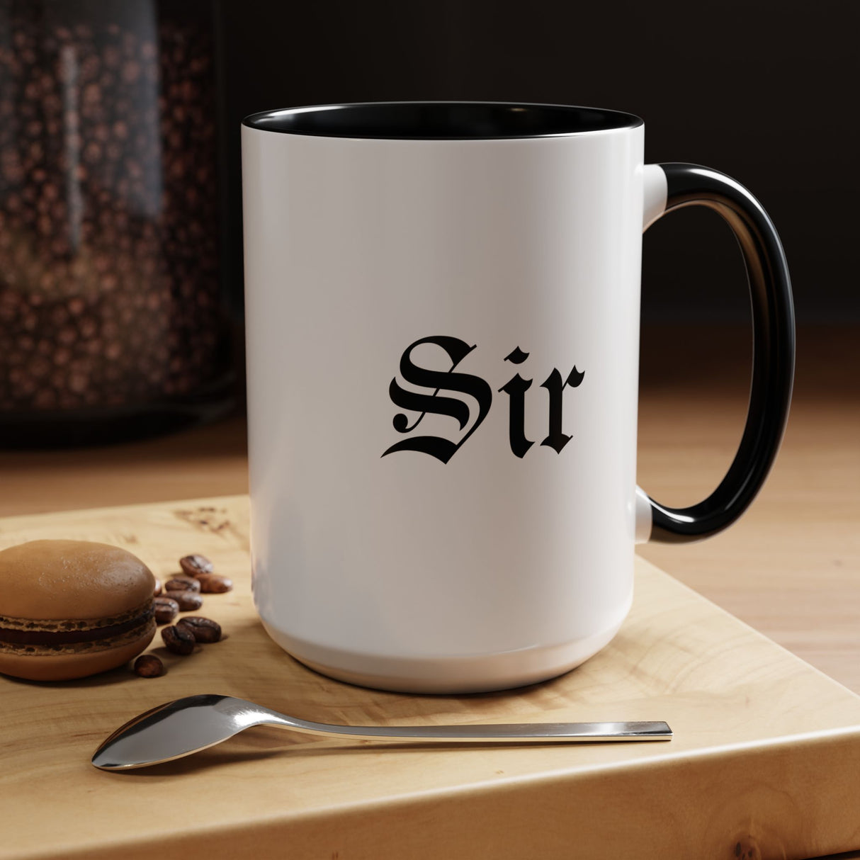 Sir Accent Coffee Mug - Black Handle, 11oz & 15oz Options