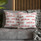 Exhausted American Square Pillowcase, Cozy Home Decor, Living Room Accent, Gift for Friends, Inspirational Decor